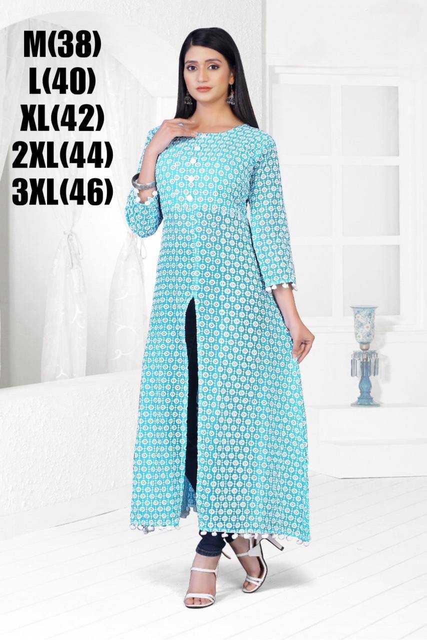 YNF FAUX GEORGETTE RPDF 1075 WHOLESALE KURTIS  MANUFACTURER